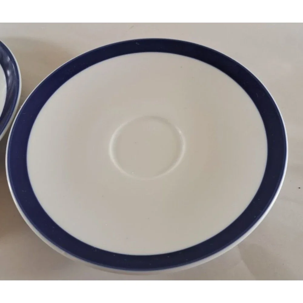 Williams Sonoma Brasserie Blue Saucers Set of 2 Navy Stripe Japan Replacements